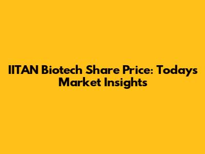 IITAN Biotech Share Price: Today's Market Insights